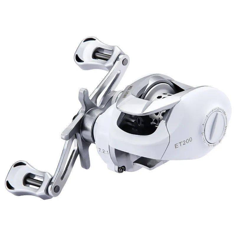 ET Drop Wheel fishing reel in micro bait casting configuration