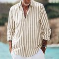 Man wearing a loose-fit 3D printed floral plaid shirt with short sleeves in a casual setting