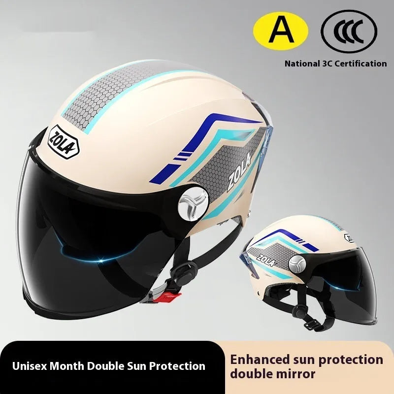 Children's 3C motorcycle half helmet in multiple colour variations with universal sizing