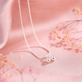 Silver cherry necklace with adjustable snake bones chain and Korean style design