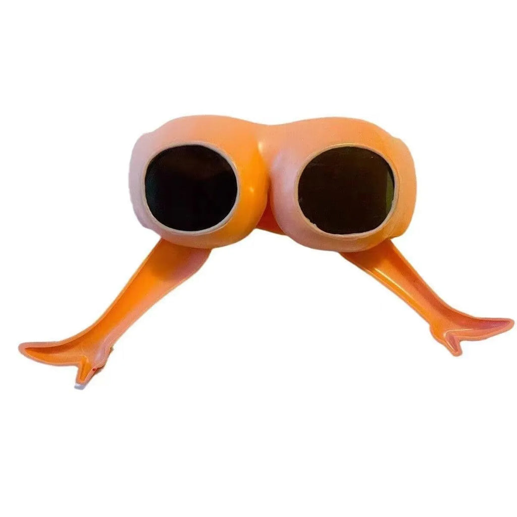 Orange Novel Personality Leg Hip Sunglasses, a plastic fashion accessory for sun protection and parties.