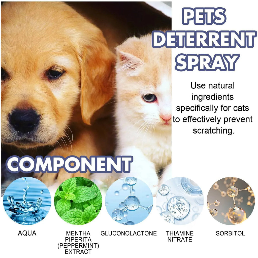 50ml pet deterrent spray bottle in box for stopping dogs and cats scratching furniture