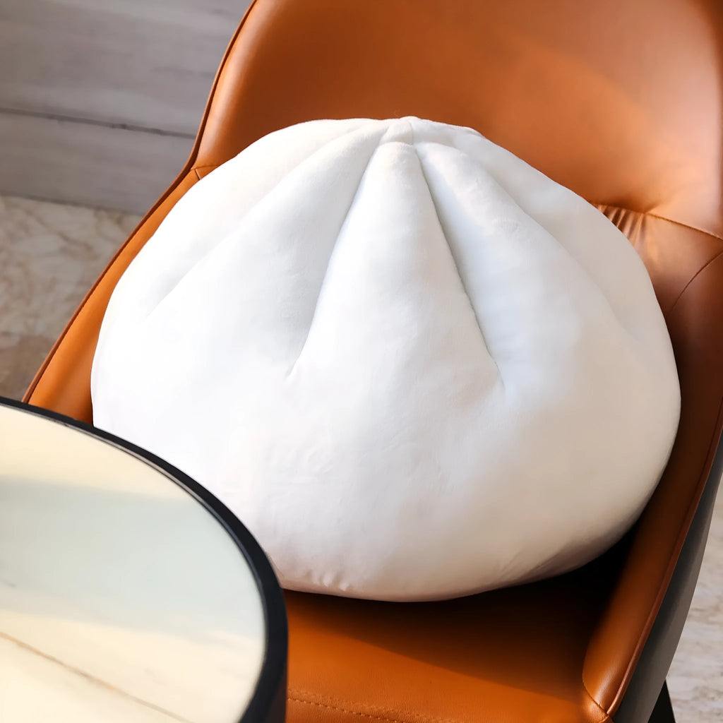 Stuffed bun pillow plush doll in steamed meat dumpling design, 40cm soft fabric cushion for home decor