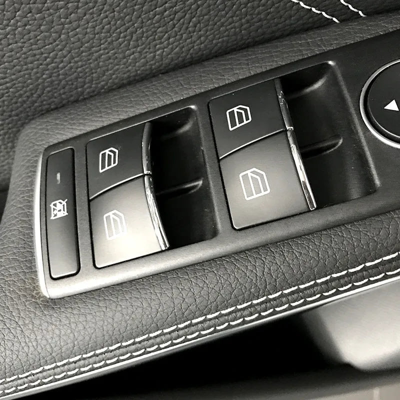 Black glitter window lift button decorative cover for car door control modification