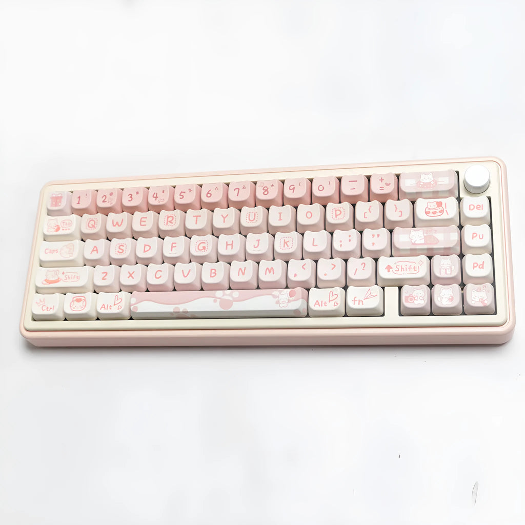 Full set of PBT sublimation keycaps for mechanical keyboard replacement with over 98 individual keys