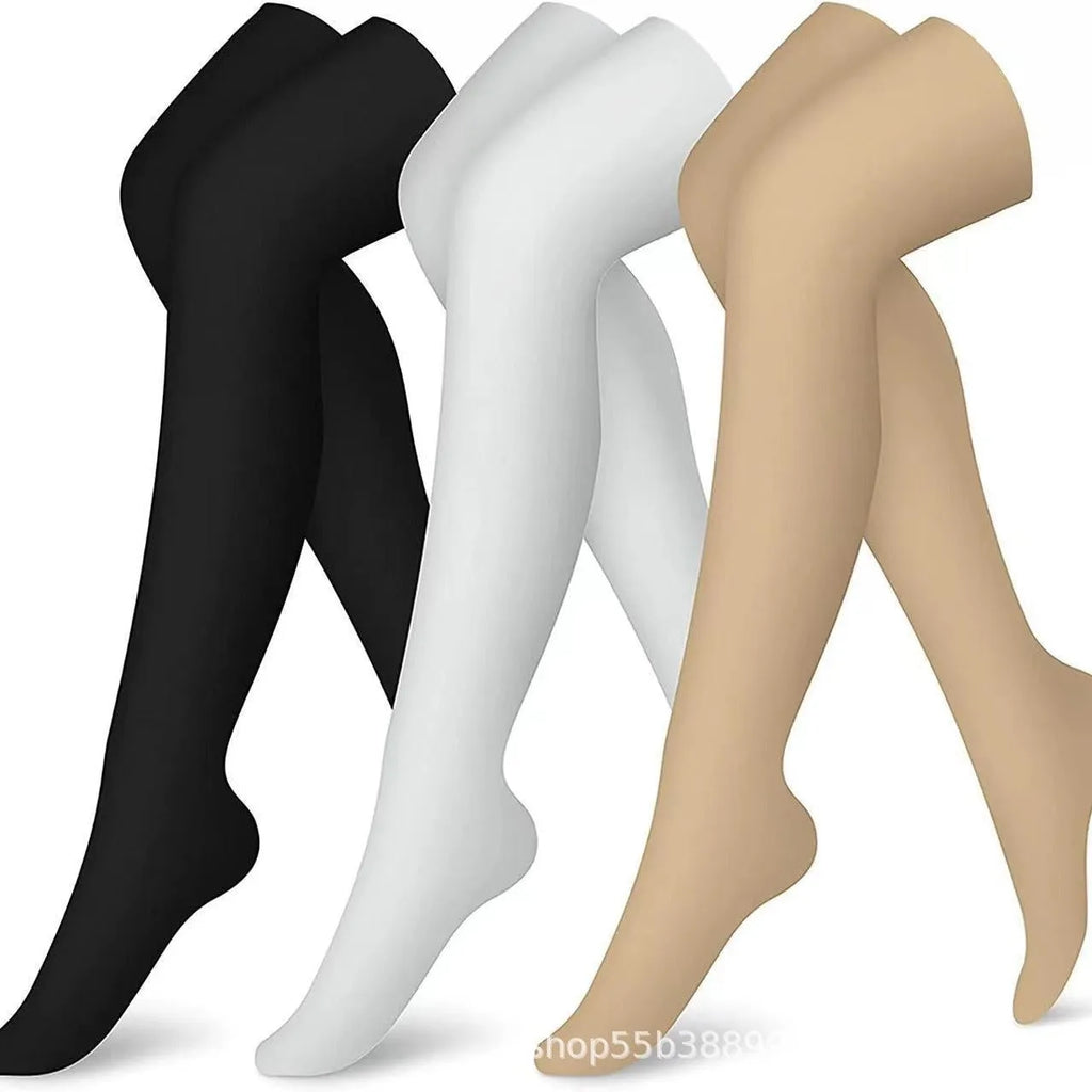 Outdoor sports running cycling long compression socks knee high quick dry polyester in multiple colours
