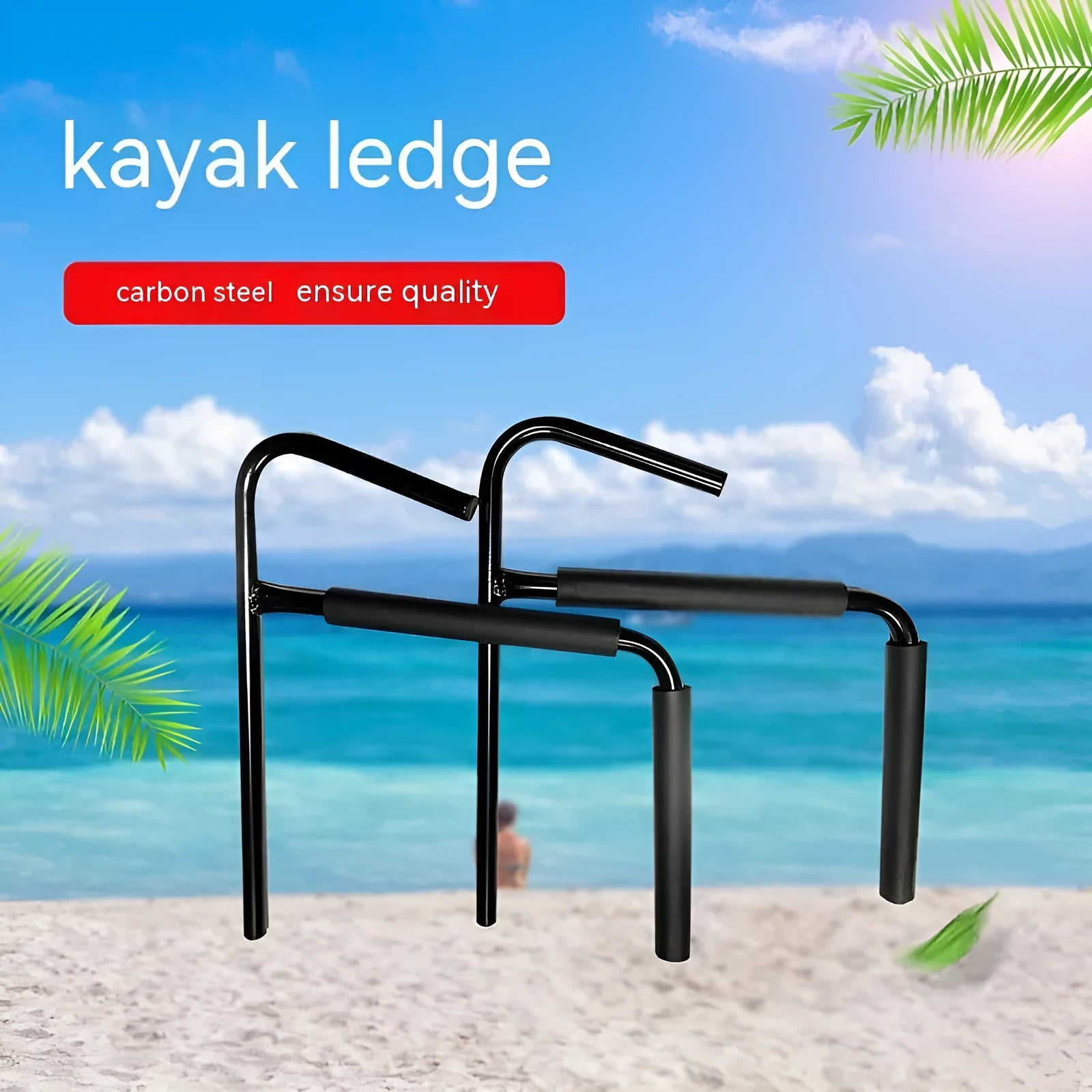 Carbon steel kayak wall hanger rack for overhead storage of kayaks and surfboards