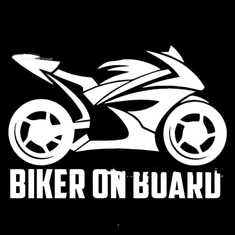 Reflective motorcycle silhouette safety sticker on PET material in various colours.