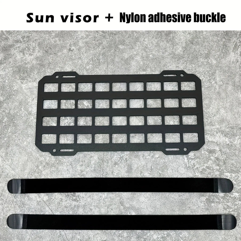 Black rigid PC+ABS MOLLE visor plate for car truck sun visor storage of tactical gear