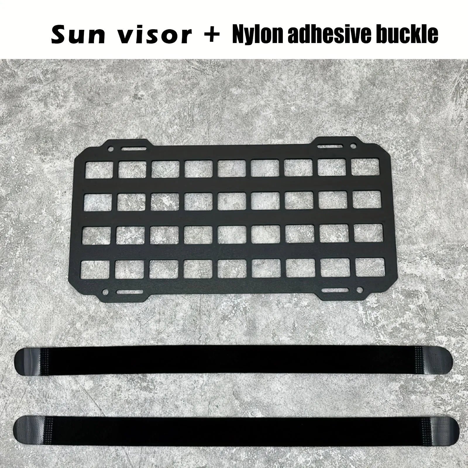 Black rigid PC+ABS MOLLE visor plate for car truck sun visor storage of tactical gear