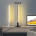 Black retro-style aluminium alloy decorative lamp with warm white and RGB LED lighting.