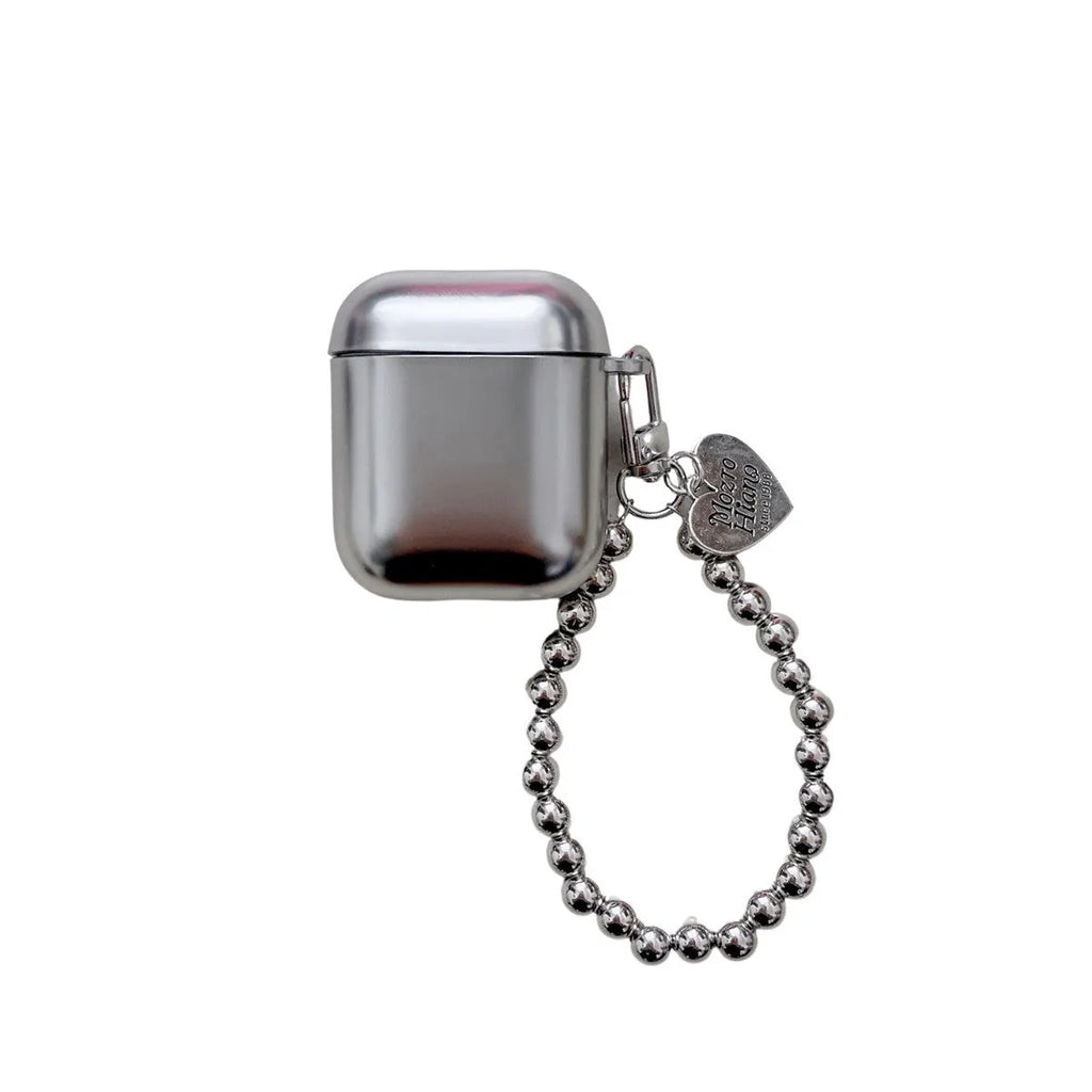 Matte plating TPU protective cover case for Apple AirPods shown in electroplated finish