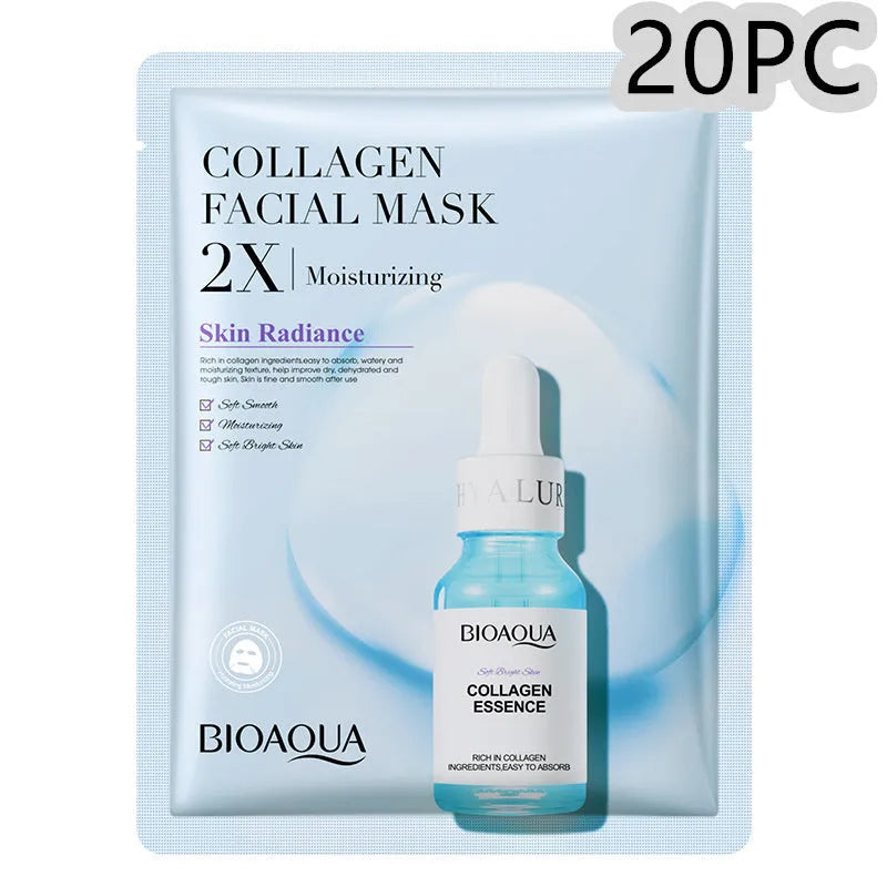 Collagen and hyaluronic acid gel facial sheet mask 30g single use