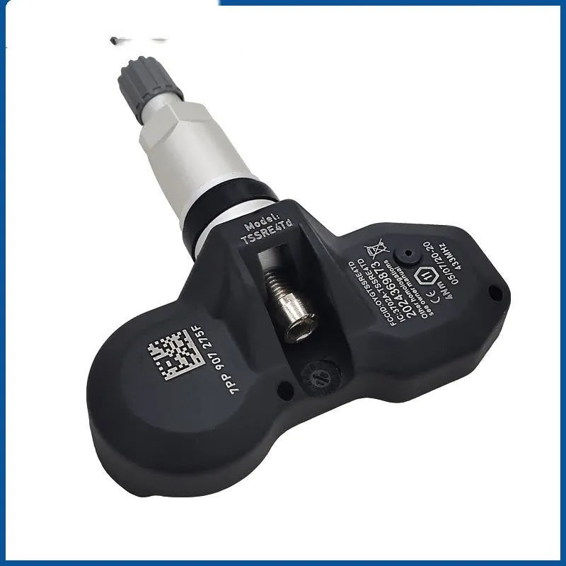 Black Audi tyre pressure monitor sensor for vehicle pressure monitoring