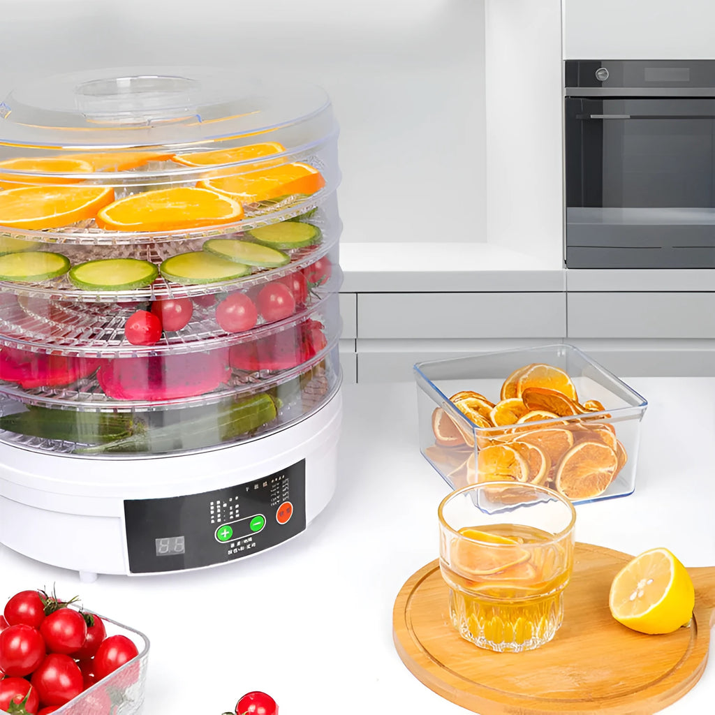 Seven-layer household fruit dehydrator food dryer with 350W power rating and removable shelves