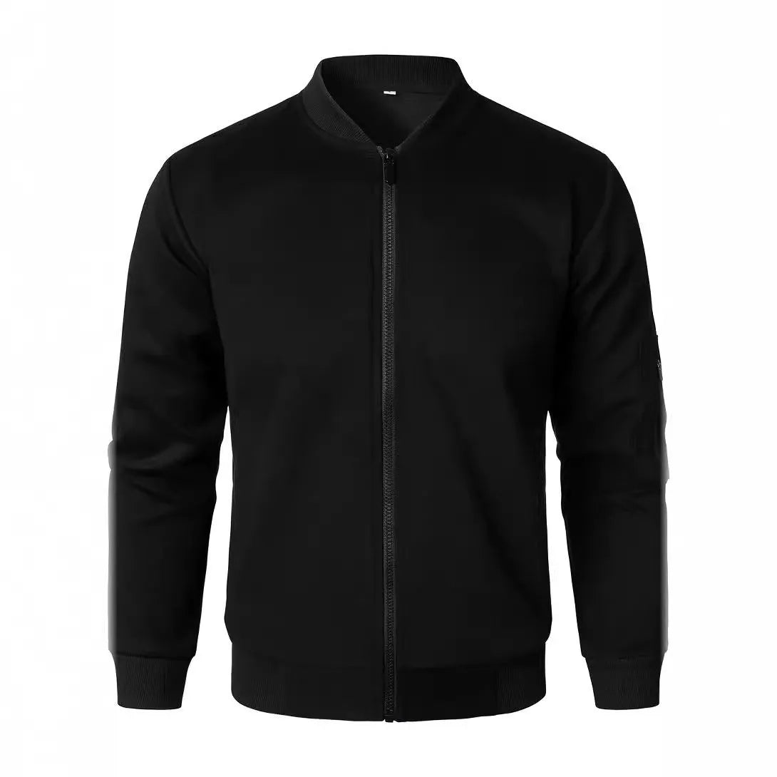 Men's cotton knitted jacket in loose fit with polyester lining, business casual style