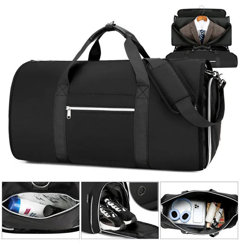 Oxford cloth multifunction storage bag with dry wet separation compartments in grey colour