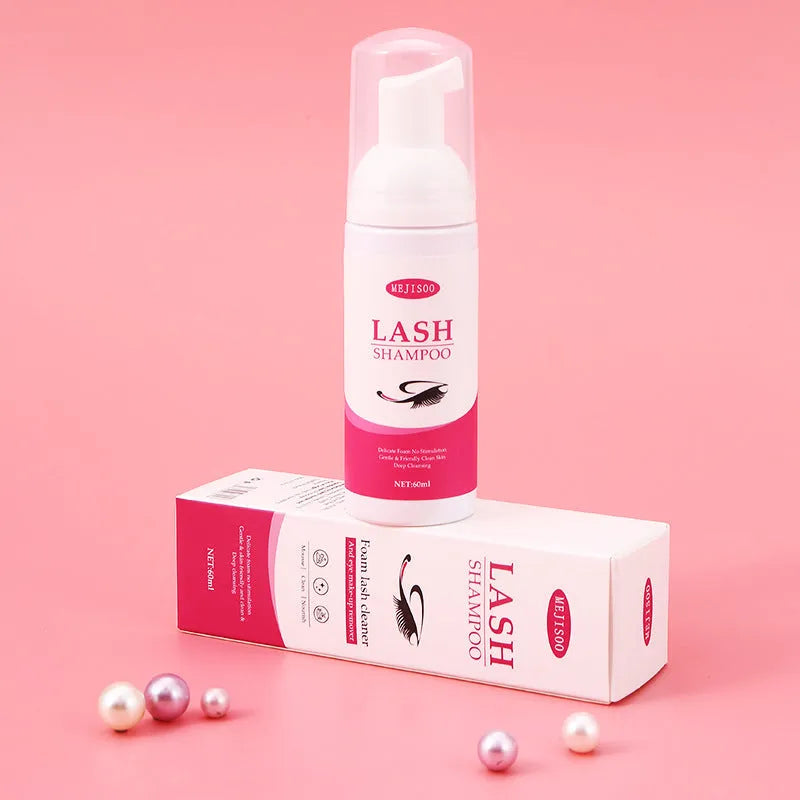 60ml bottle of lash shampoo mousse eyelash cleaning solution with 3.7cm diameter