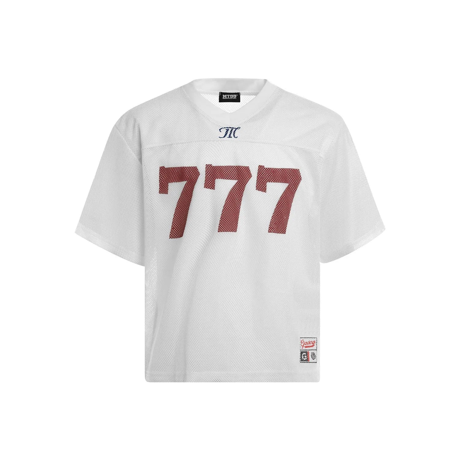 Men's loose retro-style short sleeve T-shirt in black, shown on a hanger.