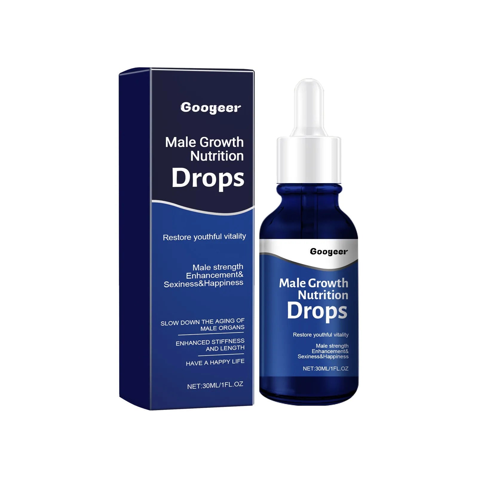 Male Body Nutrition Drops 30ml bottle, body care kit for universal skin type