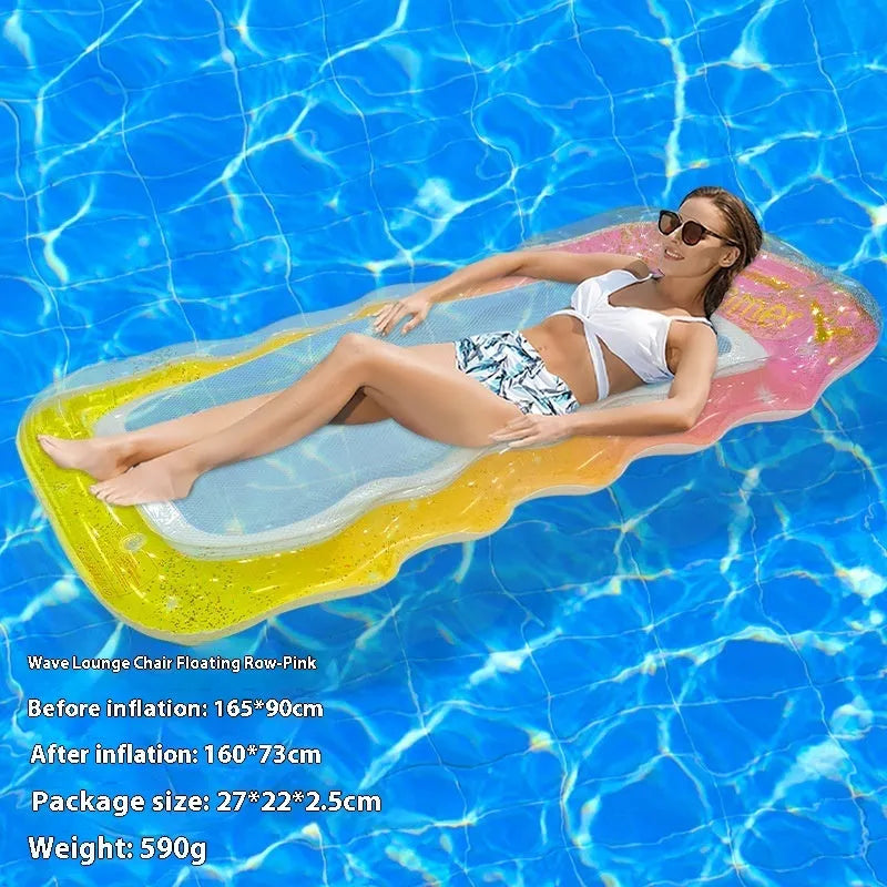 PVC inflatable floating row in gradient colour designs for pool or beach use