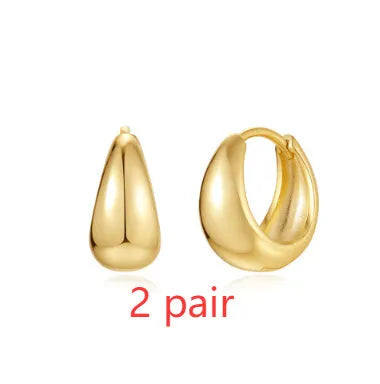 Brass diamond earclip earrings with geometric round design and electroplated gold finish