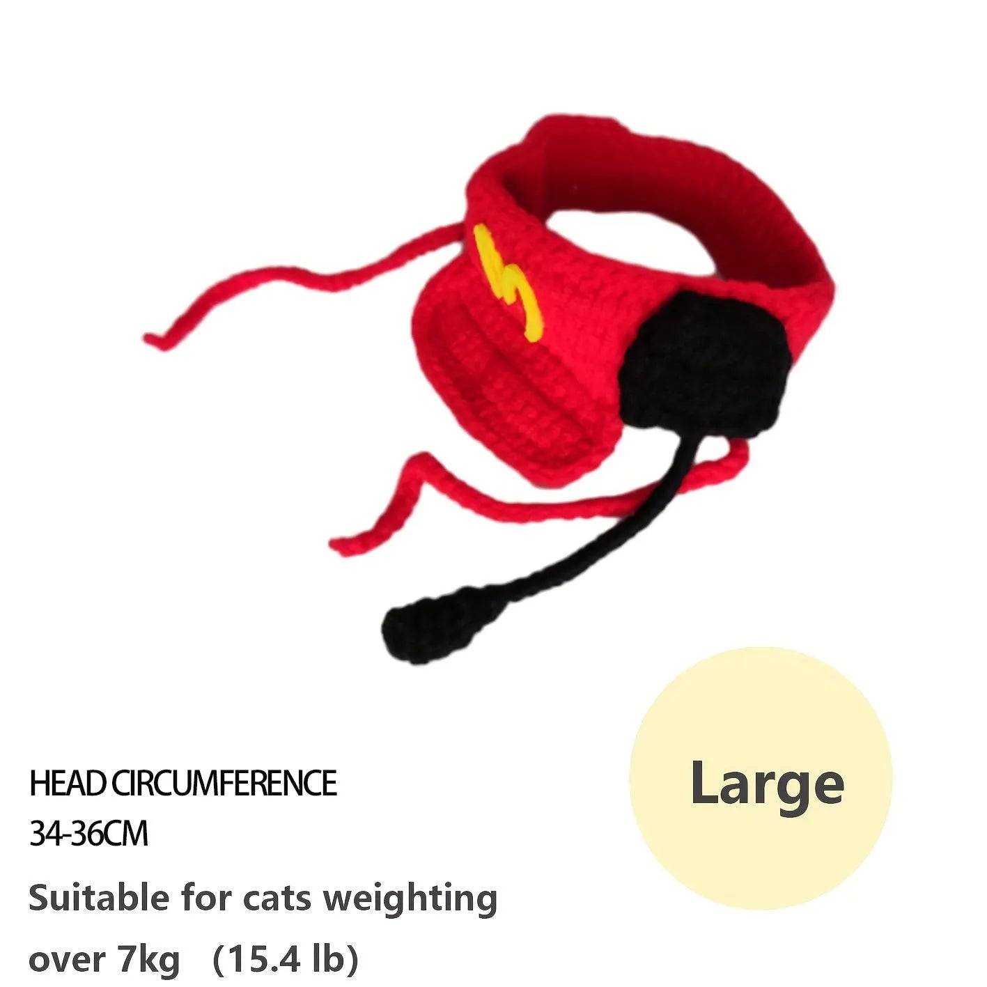 Handmade chef hat and cotton knitted sweater outfit on a small cat or dog for birthday parties.
