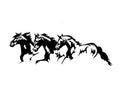 Black steed design car decal sticker measuring 25cm by 8cm on a white background.