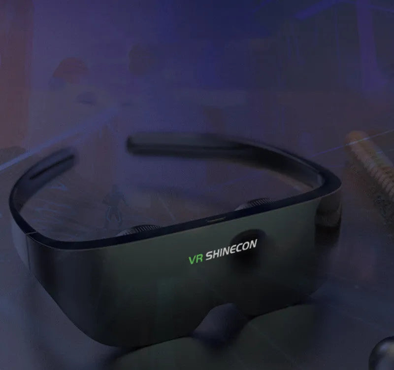Giant screen VR all-in-one glasses with 4K resolution and Type C connection on a desk