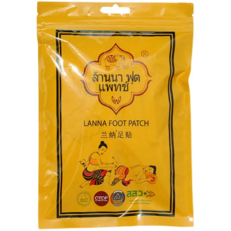 Pack of 10 relieving fatigue foot patches with nourishing formulation