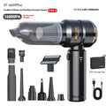Suction and blowing dual-purpose mini handheld car cleaner in silver purple with power display and Type-C charging