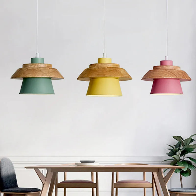 Nordic minimalist pendant light in white with warm bulb, 220V, for living room or dining room
