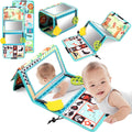Four folding baby mirror cloth book with mirror pendant for infant sensory development 0-3 years