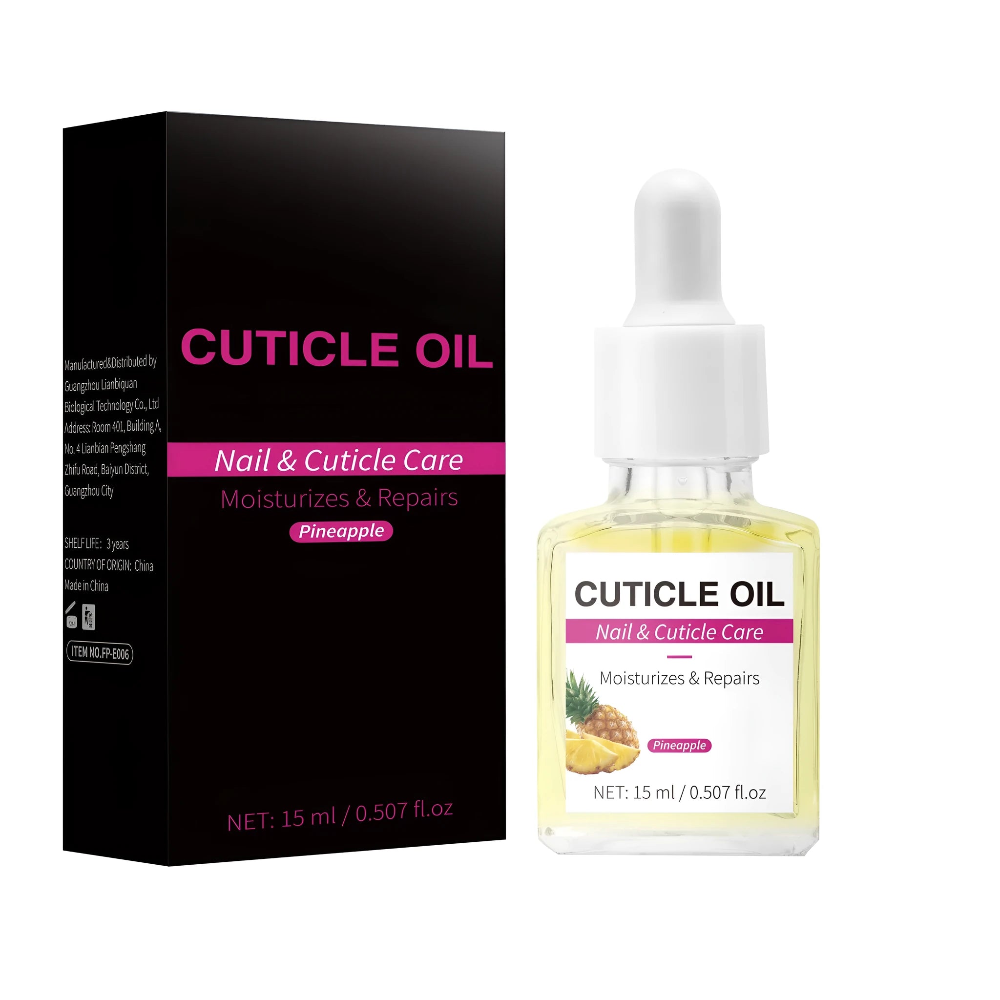 15ml bottle of nail cuticle oil with applicator for cuticle and stratum corneum care