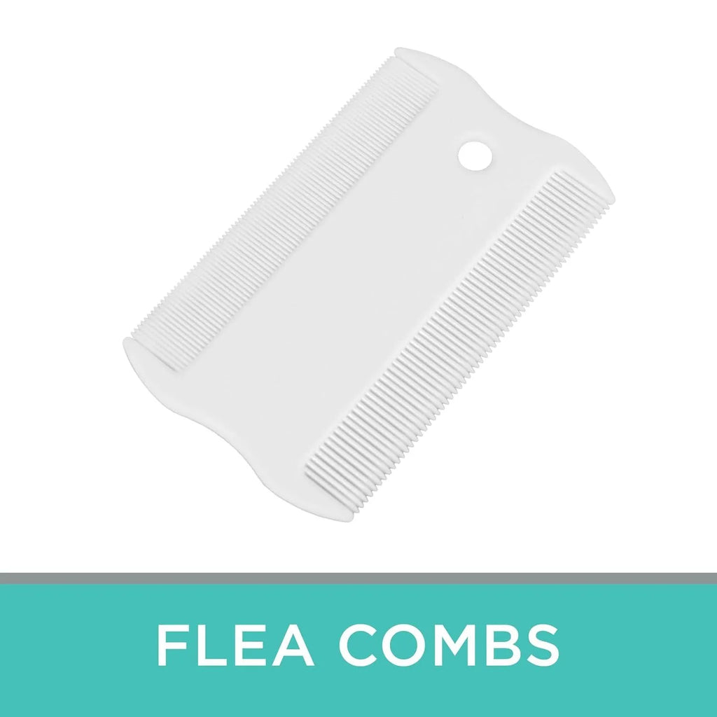 Double-sided plastic pet flea comb with dense teeth and narrow 0.85cm face comb for tear stain removal