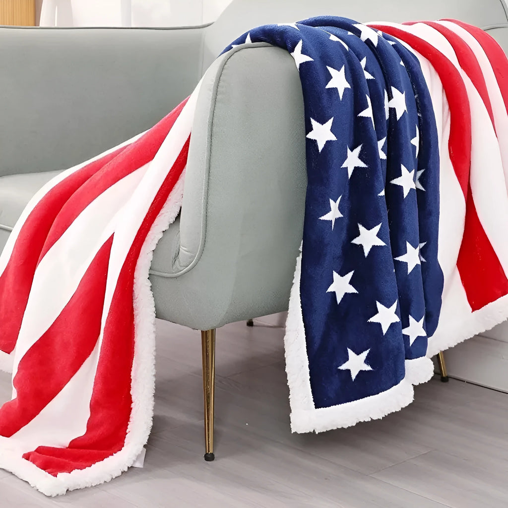 British-style striped lambswool polyester blanket for autumn and winter warmth