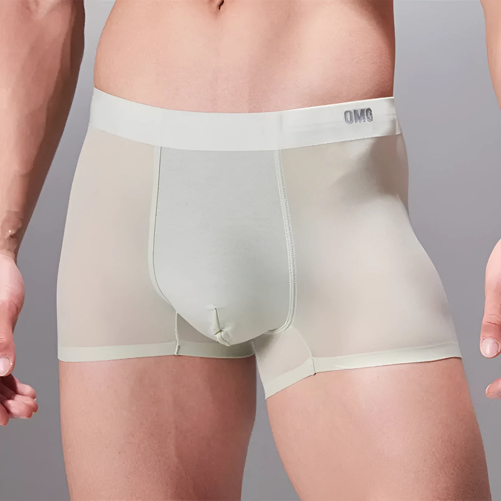 Men's antibacterial seamless sports underwear in black, shown flat.