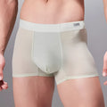 Men's antibacterial seamless sports underwear in black, shown flat.