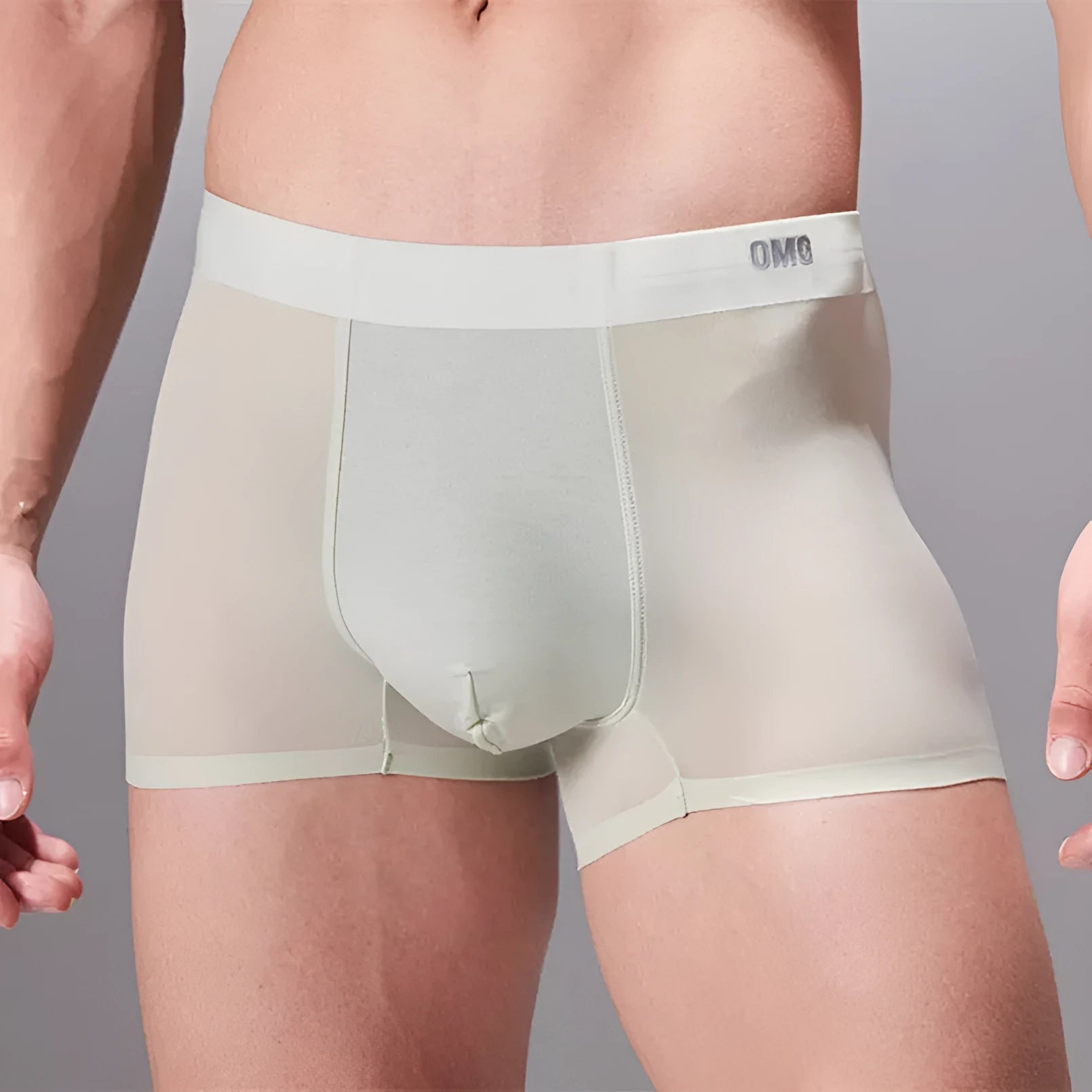 Men's antibacterial seamless sports underwear in black, shown flat.
