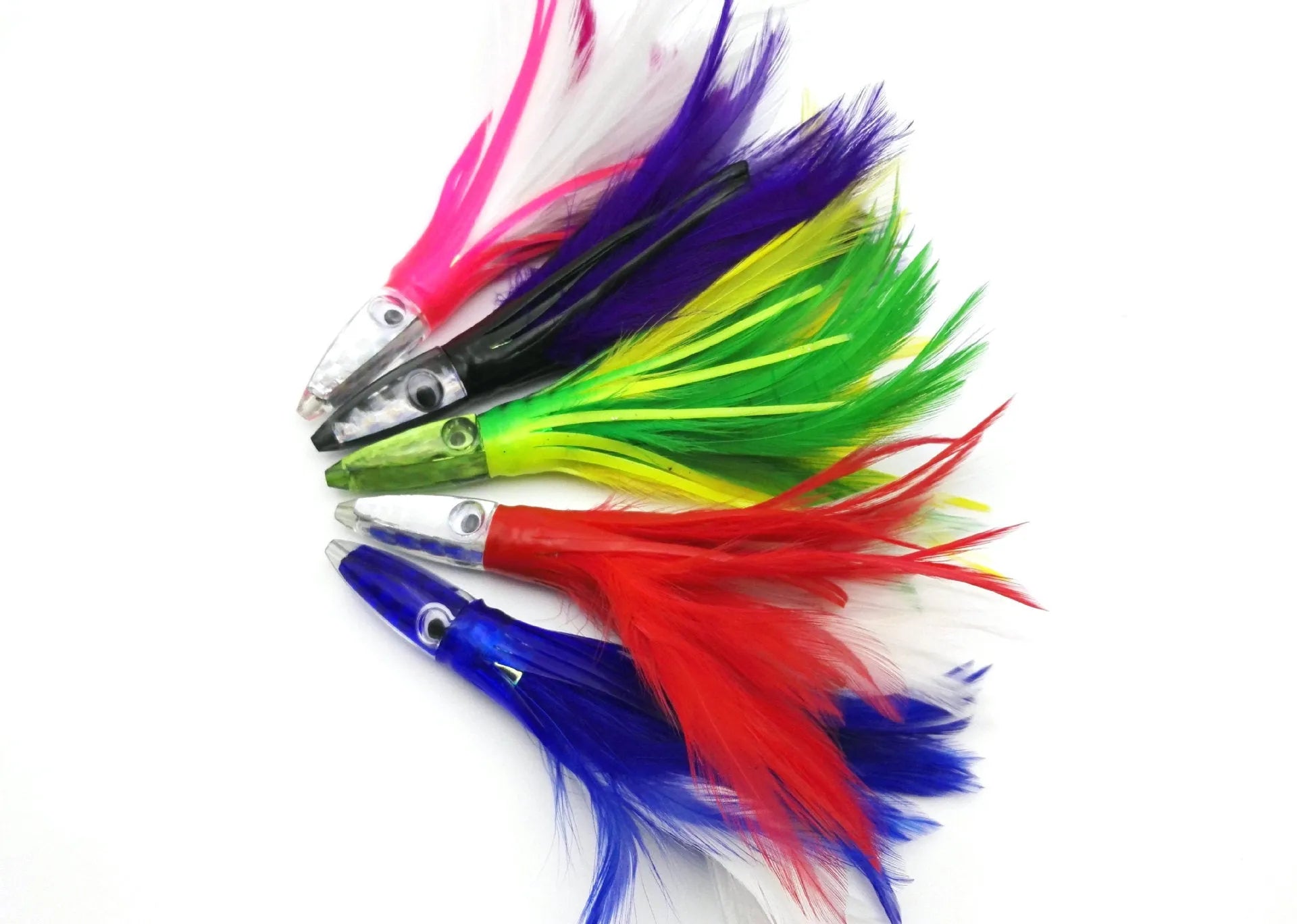 Acrylic sea fishing octopus headband feathered dress lure 14cm 32g resin fish head