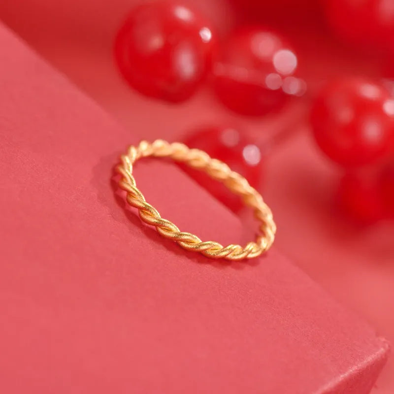 Brass gold plated women's ring in twist and simple bracelet designs with matte or glossy finish