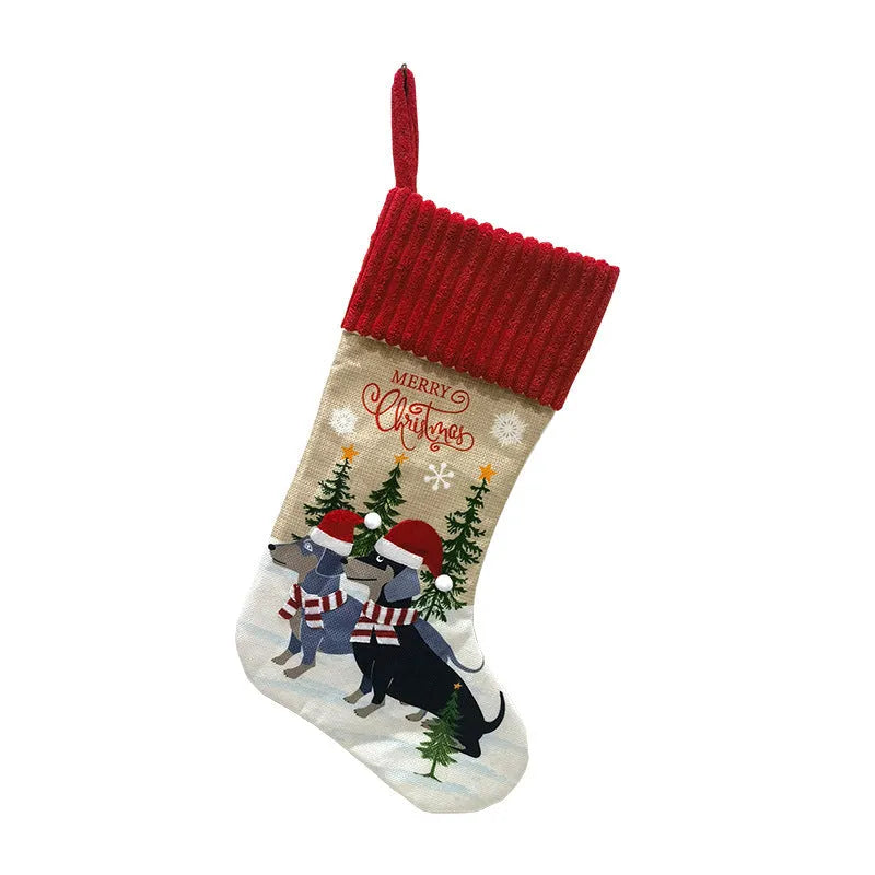 46x28cm cloth Christmas tree pendant gift bag for pet holiday decoration