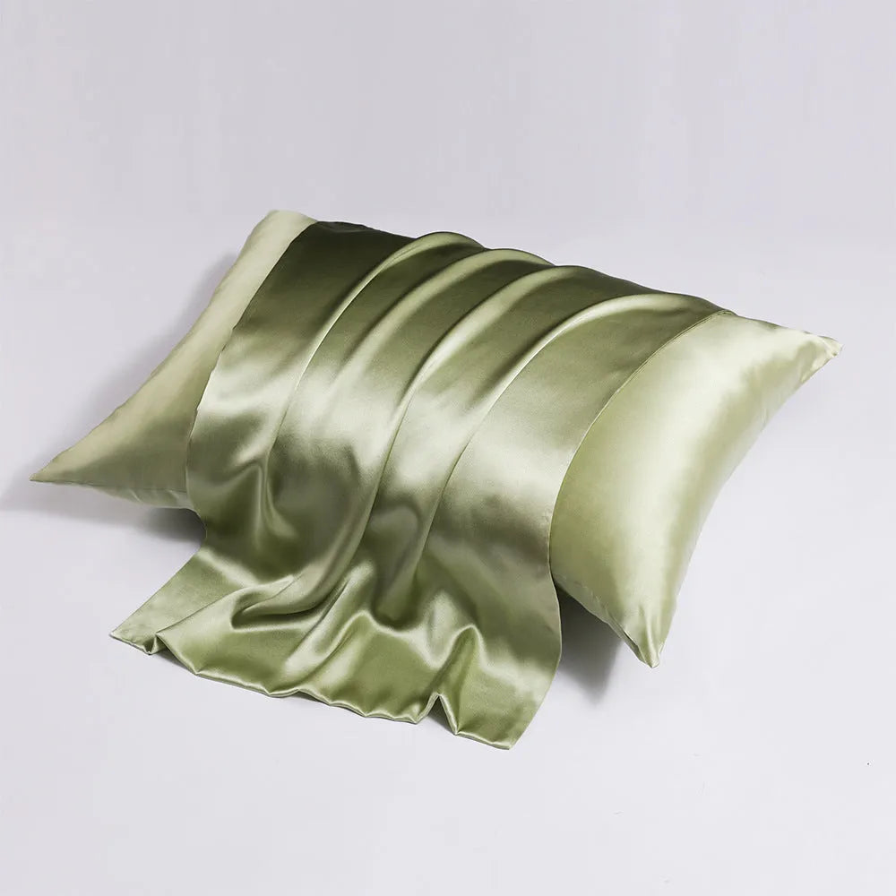 Mulberry silk pillowcase with a zipper closure shown in a modern colour.