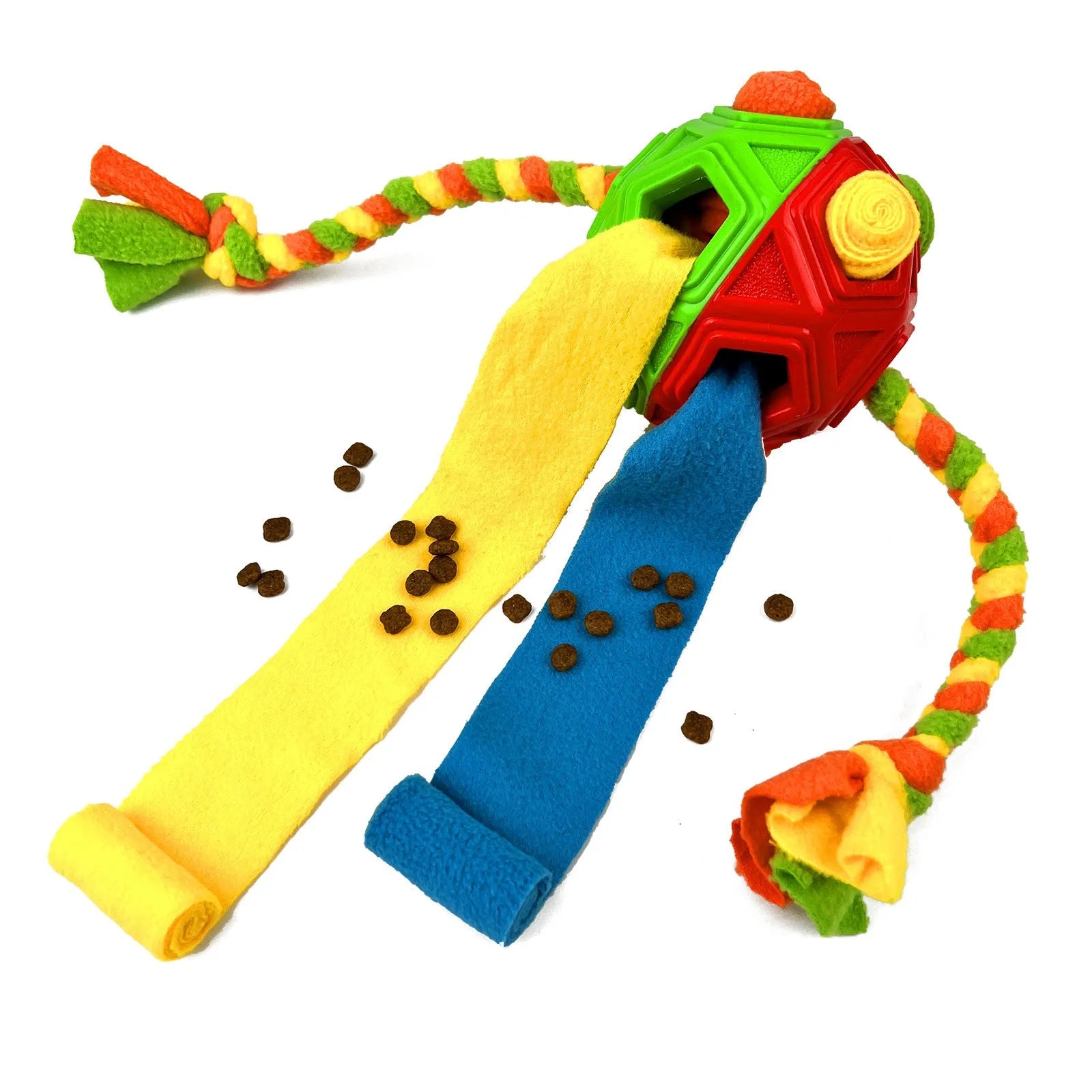 Dog sniffing ball puzzle toy in assorted colours for IQ training and treat dispensing
