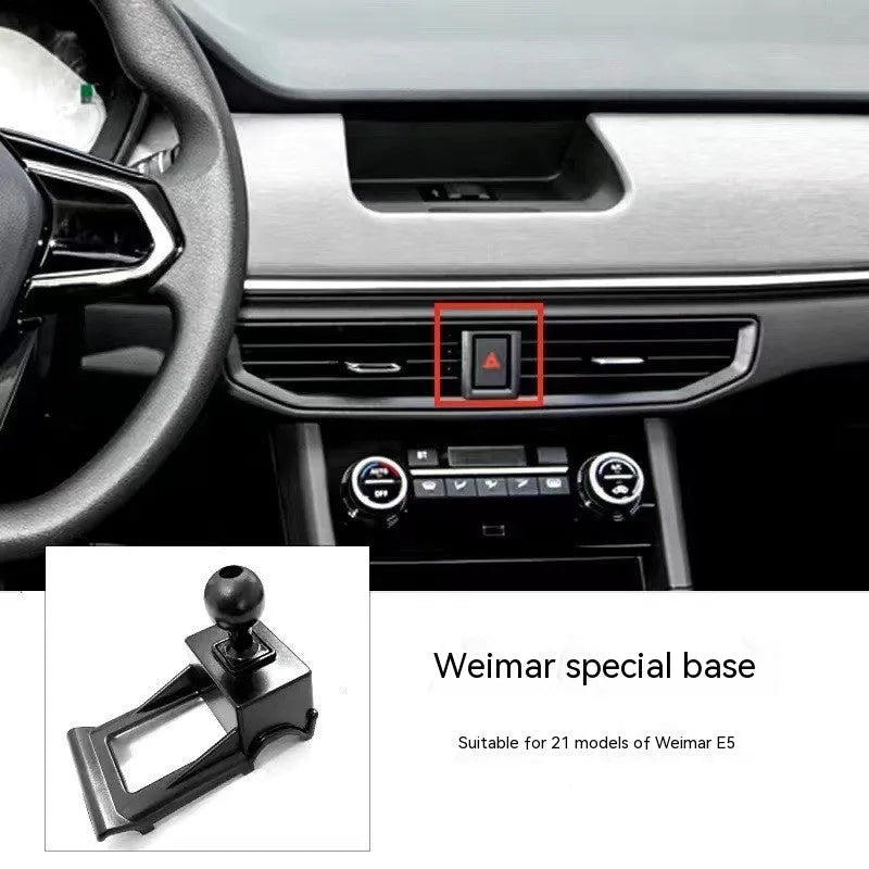 Goodway dashboard mobile phone holder with 360-degree rotating bracket on a car dashboard.