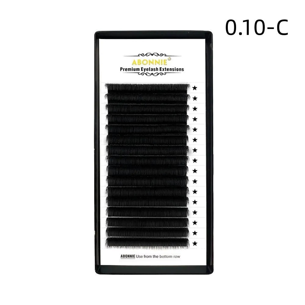 False eyelashes made from mink hair in 16-row dense construction showing length variations