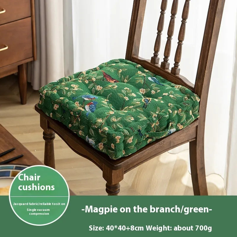 American dining chair back cushion with floral pattern, 40cm square with thick PP cotton filling