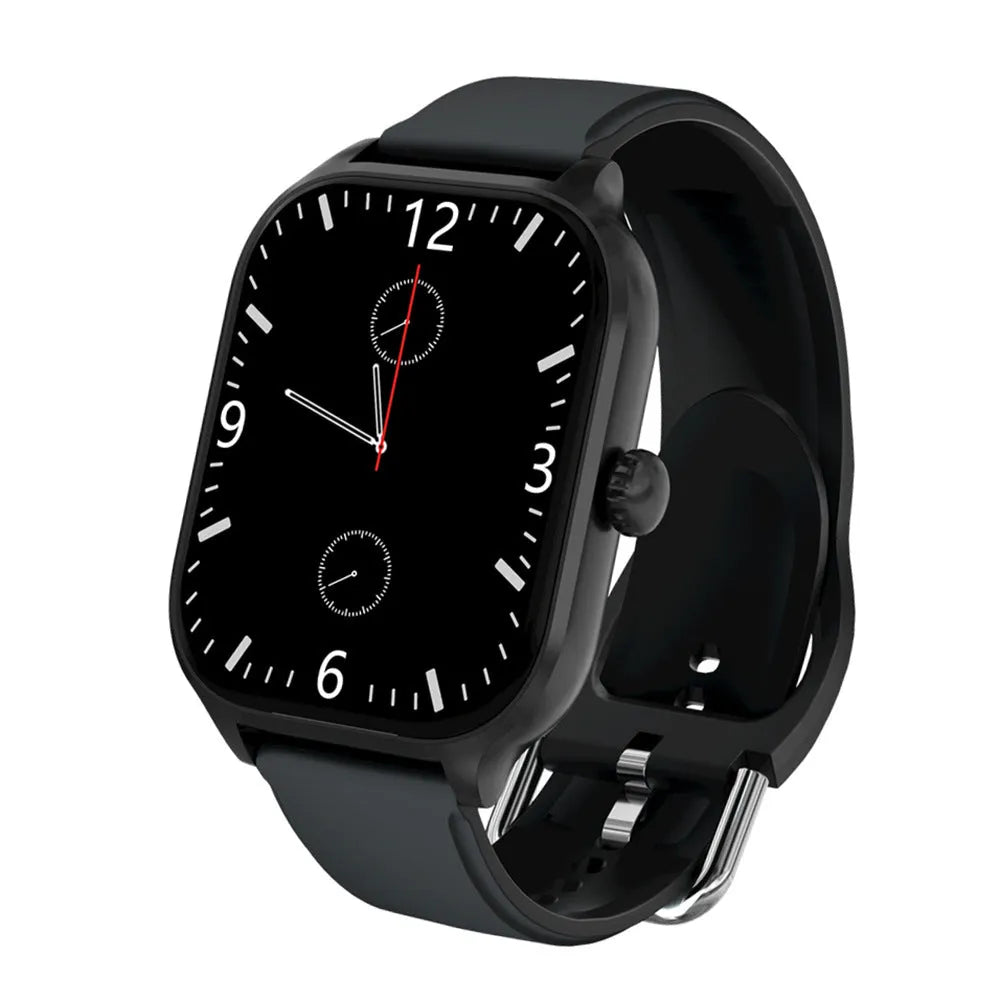 H9 Smart Watch in black showing Bluetooth calling and heart rate monitoring interface