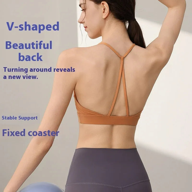 Women's high-strength sports vest with fixed double-shoulder straps in multiple colour options