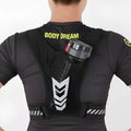 Breathable large capacity polyester chest bag in black with adjustable strap for men and women outdoor travel